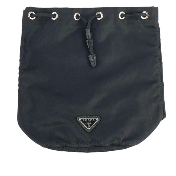 □新同□ プラダ 巾着 ポーチ 小物入れ テスート ナイロン ブラック  
