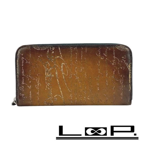 □新同□ ベルルッティ カリグラフィ 長財布 ラウンド ジップ レザー