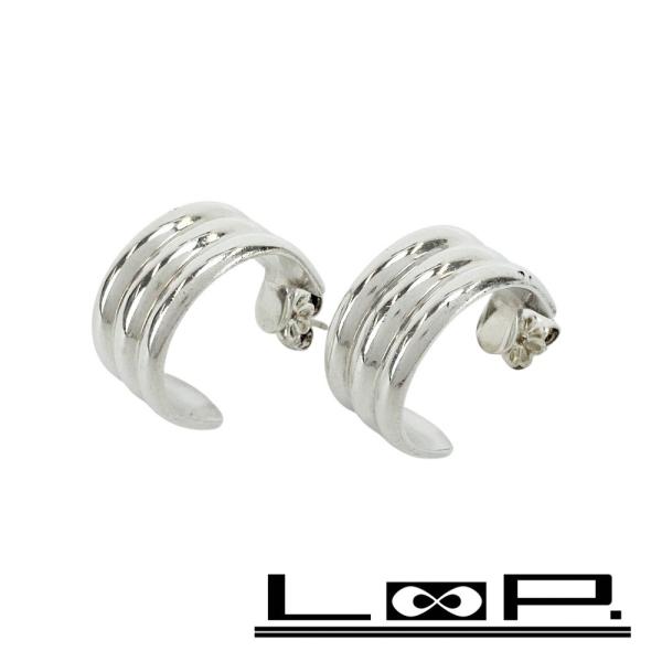 Tiffany & Co. シルバーフープピアス SV925 □美品□ ティファニー トリプルフープ ワイド ピアス 3連 チャンキー