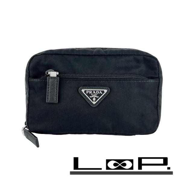 □美品□ プラダ ポーチ メイク 化粧 小物入れ メッシュ ナイロン  