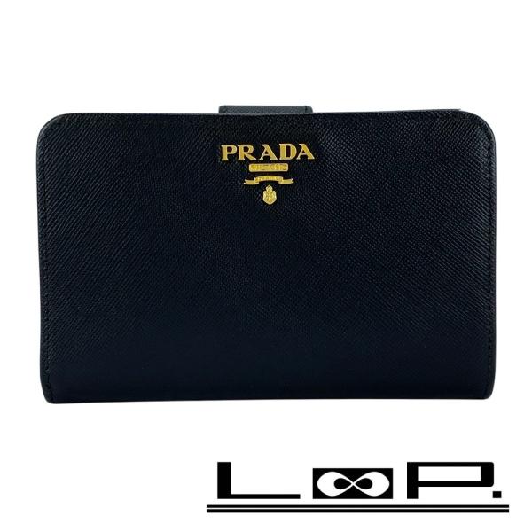 ♡PRADA ♡サフィアーノレザーネイビー PRADA サフィアーノレザー財布 三つ折り - 折り財布オリジナル