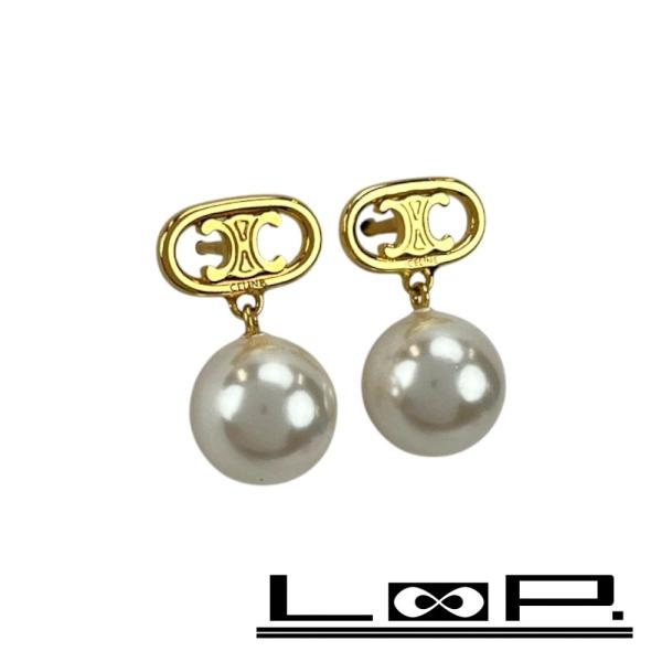 セリーヌ □美品□ トリオンフ ピアス アクセサリー ゴールド フェイク