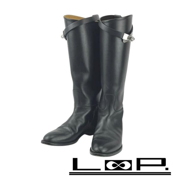 エルメス □中古□ ジャンピング ケリー ロング ブーツ 靴 レザー SS