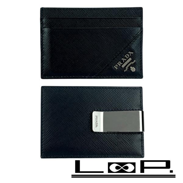 プラダ ■美品■ カードケース パスケース マネークリップ サフィアーノ NERO ブラック 2MC047 【537066】5 プラダ □美品□ カードケース パスケース マネークリップ