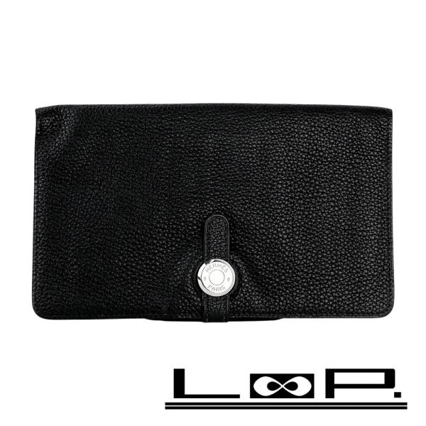 エルメス ■中古■ ドゴン MM 二つ折り 長財布 ウォレット トゴ SS ブラック シルバー □I刻【587511】5 エルメス □中古□ ドゴン MM 二つ折り 長財布 ウォレット トゴ SS
