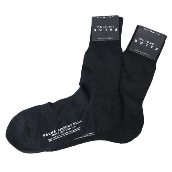 新品 FALKE ファルケ AIRPORT PLUS SOX 2足セット エアポートプラス ソックス 14403 BLACK 41-42(M/26cm-27cm) 靴下 g10051