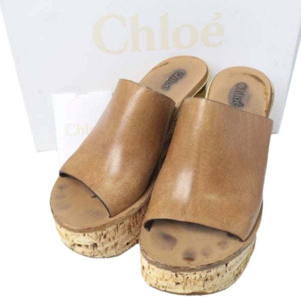 Chloe クロエ カミーユ ウエッジソールレザーサンダル CH22562 37.5