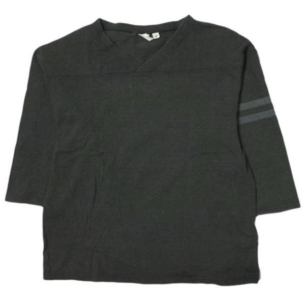 FRUIT OF THE LOOM x BEAMS BOY フルーツオブザルーム ビームスボーイ Vネック8分袖フットボールTシャツ 13-14-0190-146 S ブラック g10840