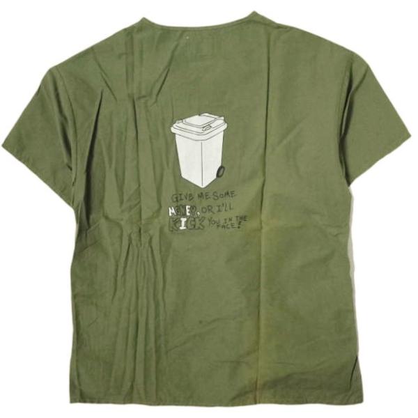 I＆ME アイアンドミー 日本製 Homeless Shirts ホームレスシャツ S KHAKI メディカルシャツ バックプリント ショートスリープ g10842