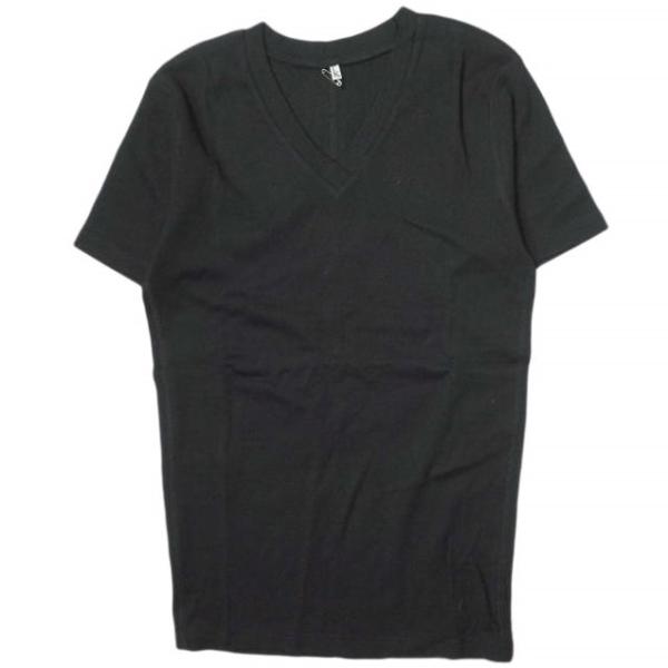 新品 koko ココ 日本製 フラットシーマ ソリッドVネックTシャツ KMCT09-102003 M ブラック 半袖 カットソー トップス g12480