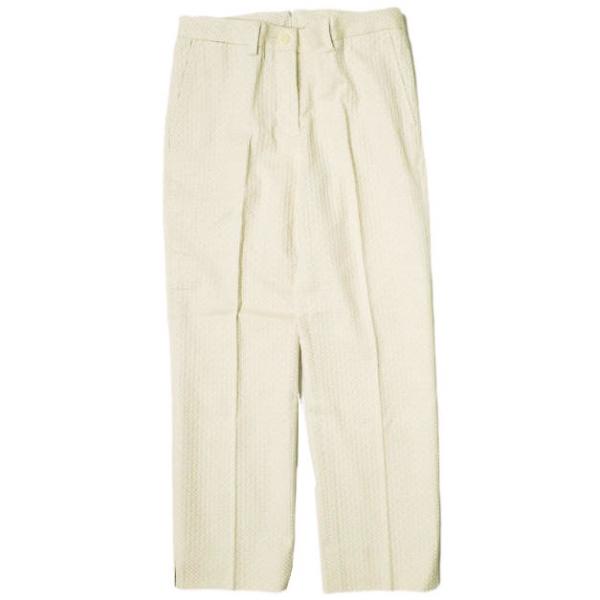 新品 INCOTEX インコテックス 日本製 HIGH COMFORT コットンストレッチ ワッフルチェックサブリナパンツ J77005 36 Beige 定価30,800円