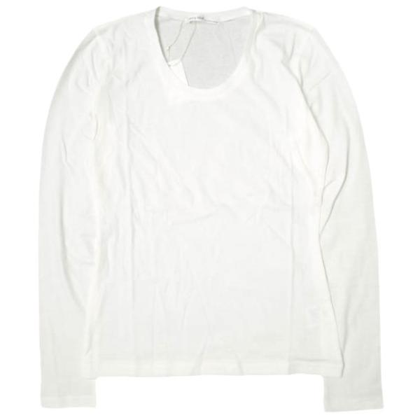 新品 white label by noblesse oblige 日本製 ソリッドUネックカットソー OB08001 1 WHITE 長袖 Tシャツ 定価6,930円 トップス g12858