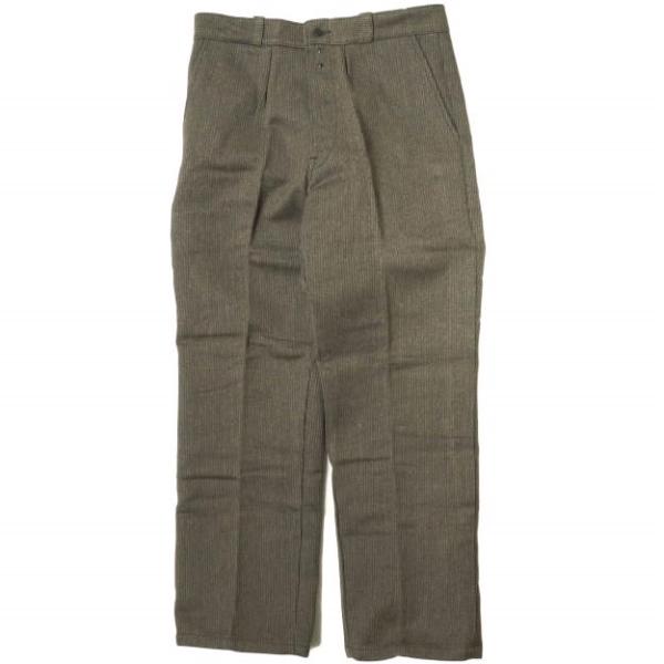 ビンテージ　フレンチ　フランス　コットン　ピケ　パンツ　トラウザー　ブラウン フレンチヴィンテージ barbe bleue Cotton Pique Stripe