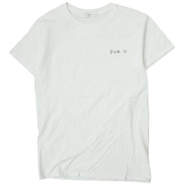 LABRAT ラブラット 日本製 FUKU刺繍Tシャツ S ホワイト 半袖 福 トップス g13086