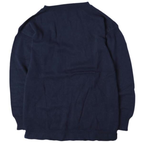 LE TRICOTEUR ル トリコチュール COTTON KNIT GUERNSEY SWEATER コットンニットガンジーセーター TR-4142 36 NAVY セーター プルオーバー