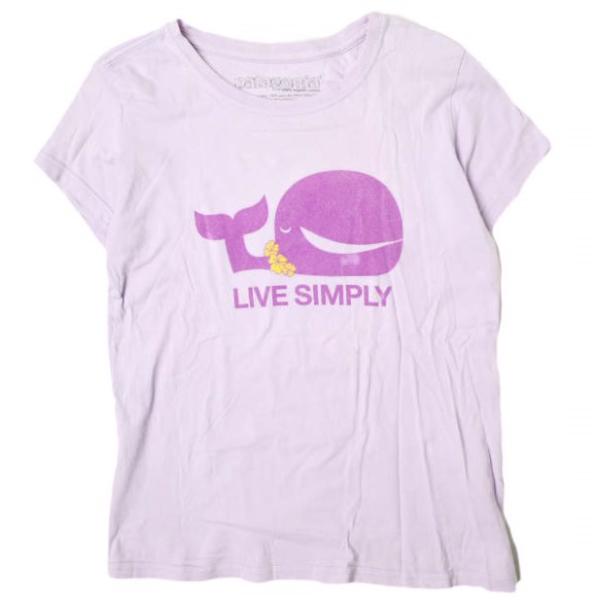 PATAGONIA パタゴニア ?Organic Cotton Live Simply T-Shirt キッズ プリントTシャツ KIDS XL パープル 半袖 トップス g13698