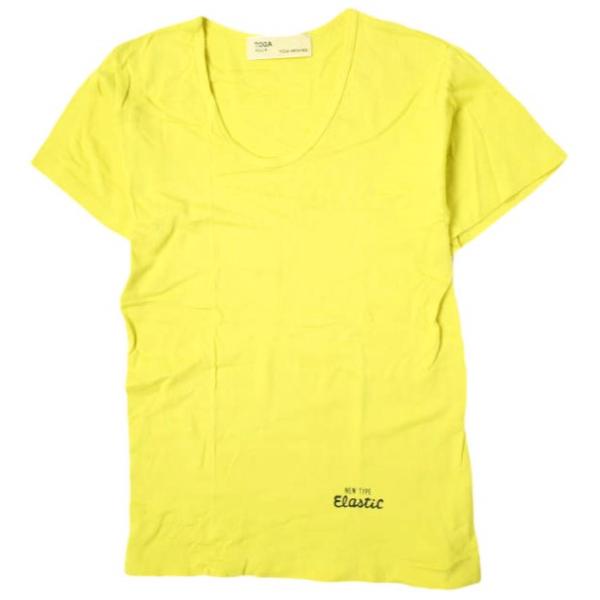 TOGA PULLA トーガ プルラ 日本製 NEW TYPE ELASTIC UネックTシャツ TP82-JK502 1 イエロー 半袖 トップス g13716