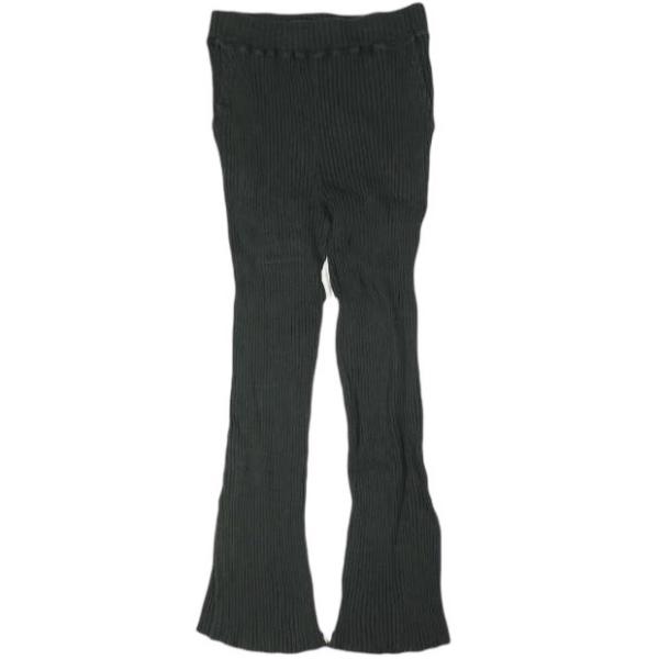 Ray BEAMS レイビームス リブサイドスリットパンツ 63-23-0285-101 0 BLACK ニット コットン イージー ボトムス g13928