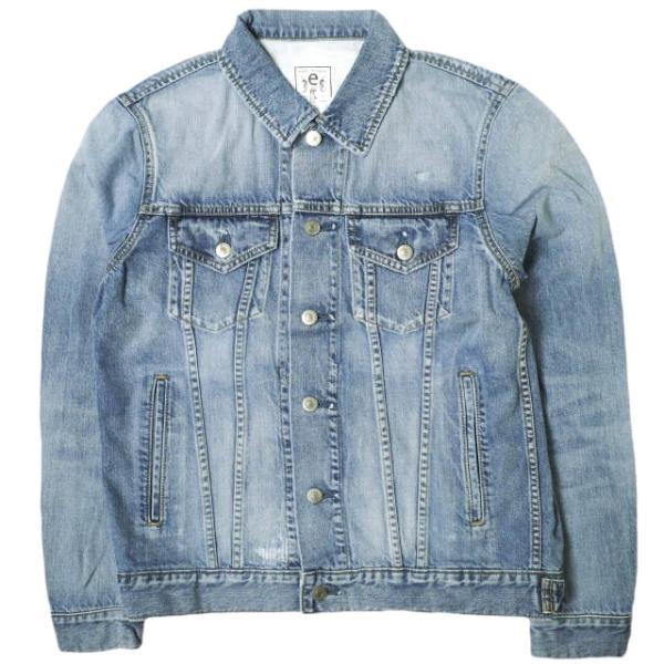 新品 e JEANS イージーンズ 日本製 岡山児島 3rd Jacket ダメージ加工デニムジャケット 173209601 1 Mid Blue Gジャン 定価39,600円 g17702