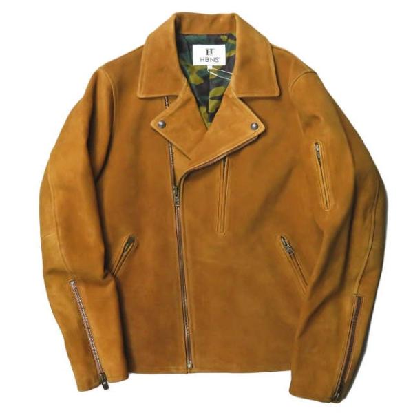 ハバノス HABANOS LEATHER RIDERS JACKET スエードダブル