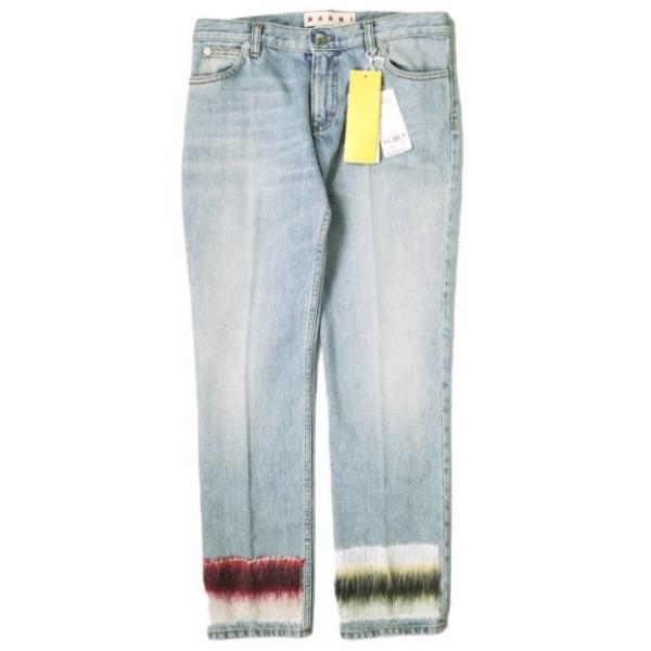新品 MARNI マルニ 22AW イタリア製 モヘアパッチデニムパンツ