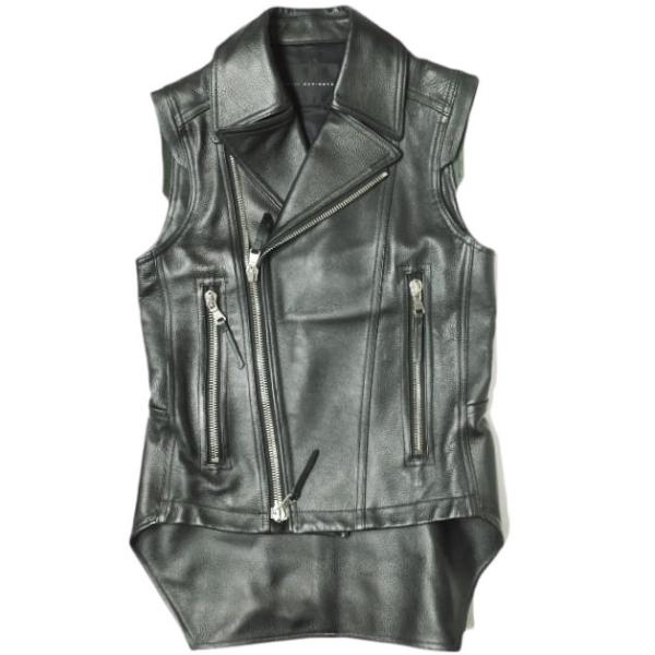 ヨウジヤマモトムートン襟ライダースベスト ヨウジヤマモトムートン襟ライダースベスト Yohji Yamamoto