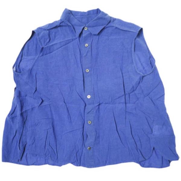 08sircus ゼロエイトサーカス 日本製 Cu/Co Sleeveless Blouse キュプラコットン ノースリーブブラウス 15SL-SH01 1 BLUE シャツ g19906