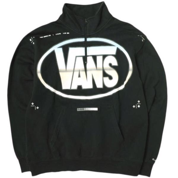 LQQK STUDIO x VANS VAULT ルックスタジオ ヴァンズ ボルト 別注 Quarter Zip Top ハーフジップスウェット XL BLACK トレーナー 裏起毛