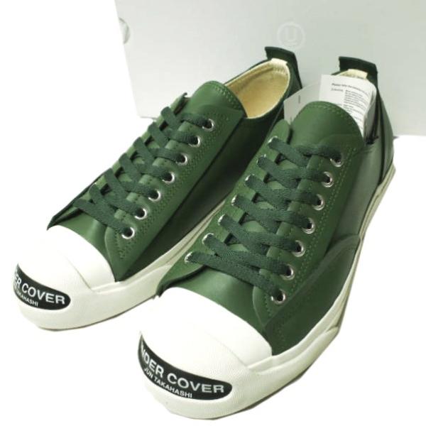 UNDERCOVER アンダーカバー 24AW TOE LOGO LEATHER SNEAKERS トゥロゴ レザースニーカー UC2D9F02 L(27-27.5cm) GREEN スニーカー シューズ【新古品】【中古】【UNDERCOVER】 looponline_g22072