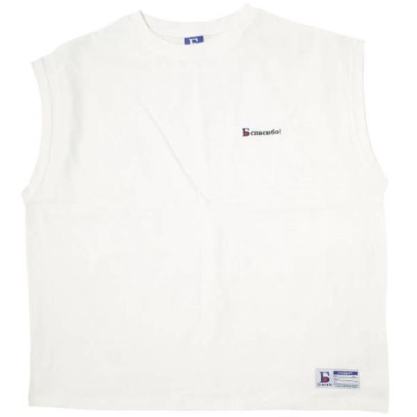 新品 Danke Schon ダンケシェーン 25SS WEB＆DEPOT限定 16OE NOSLEEVES LOGO TEE ロゴ刺繍 ノースリーブTシャツ UNS25013 M ホワイト