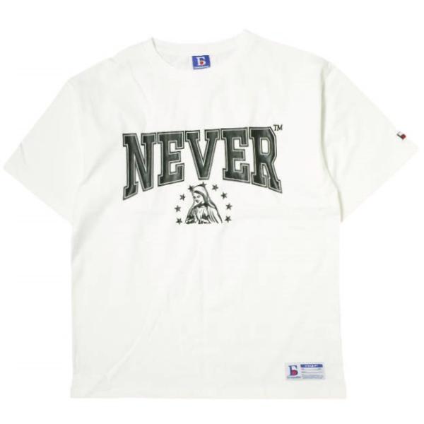 新品 Danke Schon ダンケシェーン 25SS WEB＆DEPOT限定 16OE S/S TEE NEVER プリントTシャツ UNS25086B L ホワイト 半袖 トップス g22480