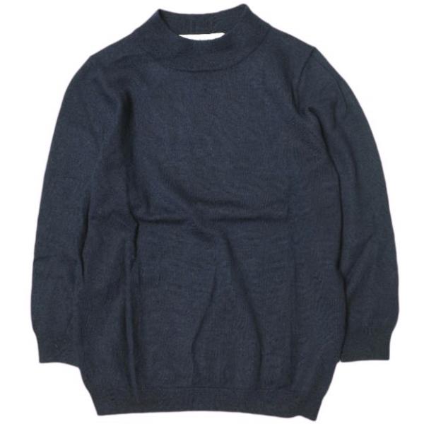 BEAUTY＆YOUTH UNITED ARROWS ビューティーアンドユース ウールアクリル モックネックコンパクトニット 1613-135-2318 NAVY 七分袖