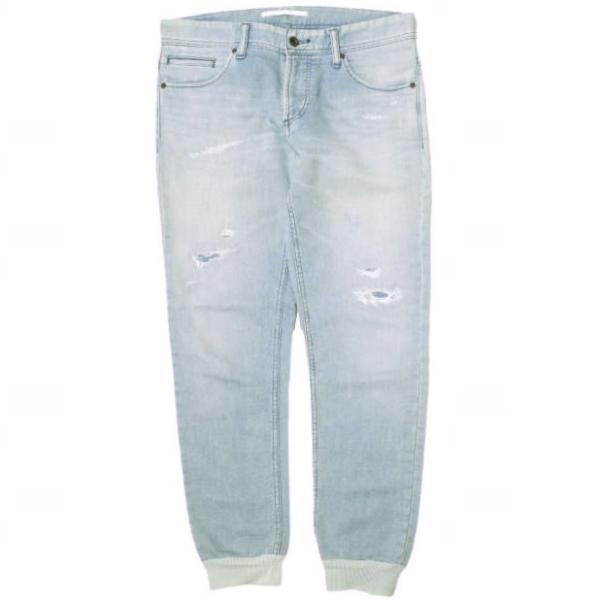 e JEANS イージーンズ 日本製 岡山児島 リペア加工 ジョグジーンズ e-809 3 Indigo リブ スウェットデニムパンツ ジップフライ g22808