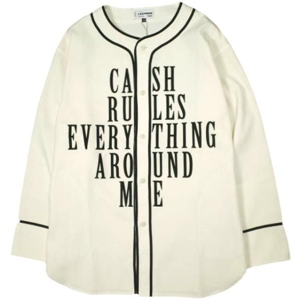 新品 LASTMAN ラストマン 25SS 日本製 BASEBALL SHIRTS L/S C.R.E.A.M ベースボールシャツ 251LM-SH02 L WHITE 定価93,500円 トップス 新品 LASTMAN ラストマン 25SS 日本製 BASEBALL SHIRTS L/S C.R.E.A.M
