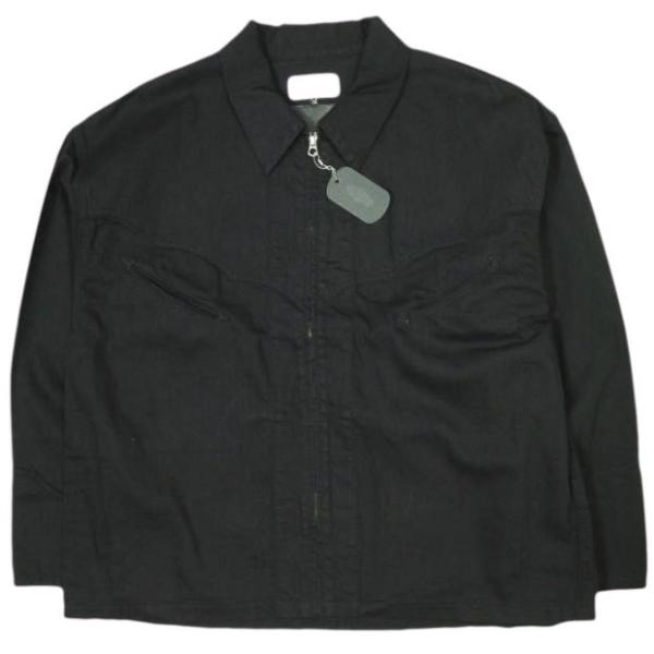 新品 LASTMAN x The Letters ラストマン レターズ 25SS WESTERN ZIP JACKET ウエスタンジップジャケット 251LM-JK01 L BLACK 定価99,000円
