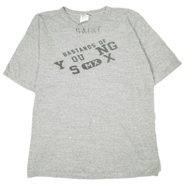 SAINT MICHAEL x BerBerJin セントマイケル ベルベルジン 25SS 別注 BJ_SS TEE / YOUNG 霜降りプリントTシャツ SM-HR8-0000-C37 L GRAY SAINT MICHAEL x BerBerJin セントマイケル ベルベルジン 25SS 別注