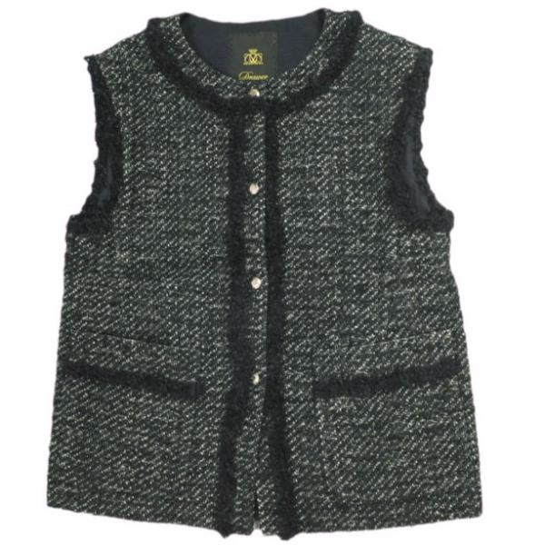 Drawer ドゥロワー 24AW 日本製 FALL1 ツイードフリンジジレ 6522-299