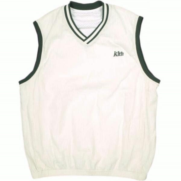 KITH NYC x wilson キスニューヨークシティ ウィルソン 25SS 別注 Dobby Reversible Vest ドビーリバーシブルベスト M Sandrift g23724