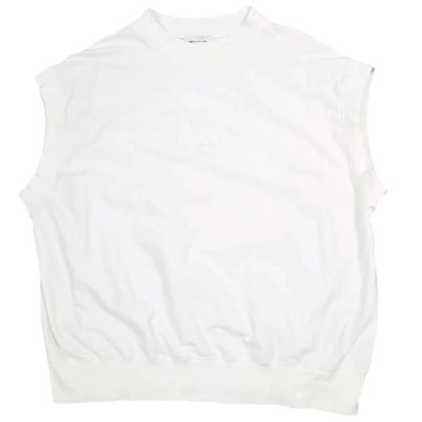 新品 HED MAYNER ヘドメイナー 25SS SLEEVELESS T-SHIRT Vガゼット オーバーサイズノースリーブTシャツ HMMA70013T XS WHITE 定価75,900円