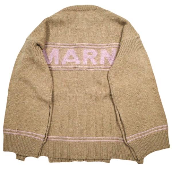 新品 MARNI マルニ 24AW VIRGIN WOOL LOGO CARDIGAN ヴァージンウールロゴカーディガン CDMD0309Q1 UFW608 36 BEIGE 定価174,900円 ニット
