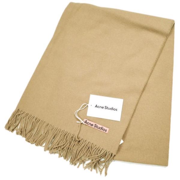 新品 Acne Studios アクネストゥディオズ イタリア製 CANADA NEW フリンジウールマフラー CAMEL 大判サイズ ユニセックス g25046