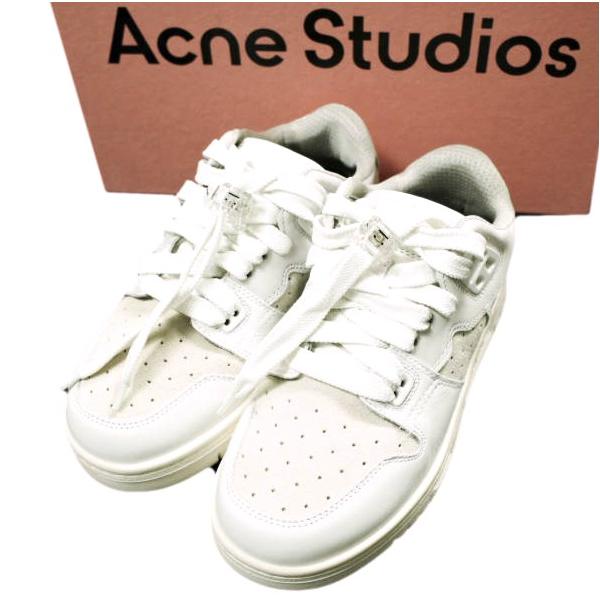 新品 Acne Studios アクネストゥディオズ イタリア製 08STHLM LOW バスケットボールスニーカー 35(22.5cm) WHITE/OFF WHITE 定価74,800円