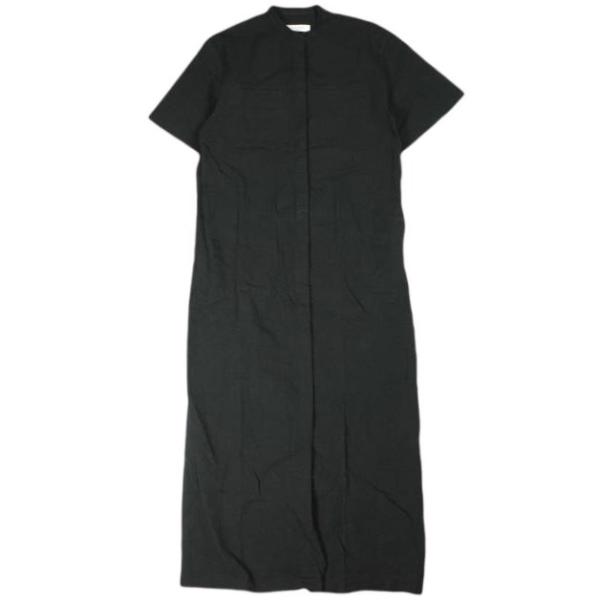 Demi-Luxe BEAMS デミルクス ビームス 22SS サッカーダブルコードワンピース 64-26-0022-594 38 ブラック シアサッカー シャツ ロング
