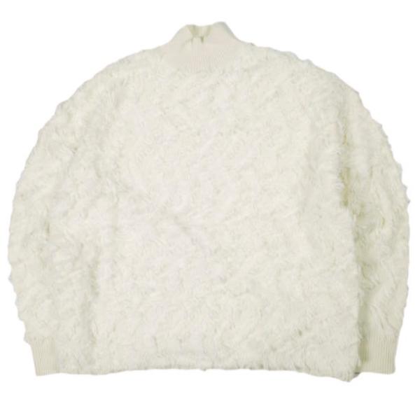 Ray BEAMS レイビームス 22AW フリンジハイネックニット 61-15-0020-646 Free OFF WHITE セーター プルオーバー トップス g26148
