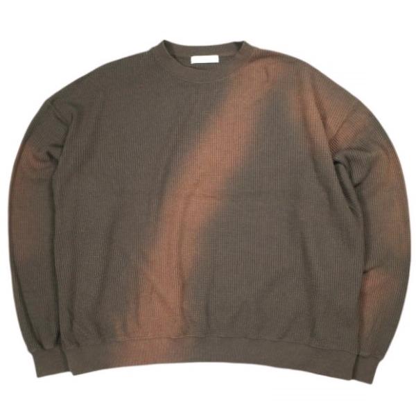 SENSE OF PLACE by URBAN RESEARCH センスオブプレイス アーバンリサーチ 25AW フェードワッフルバルーンスウェット AAA6-11B015 L BROWN