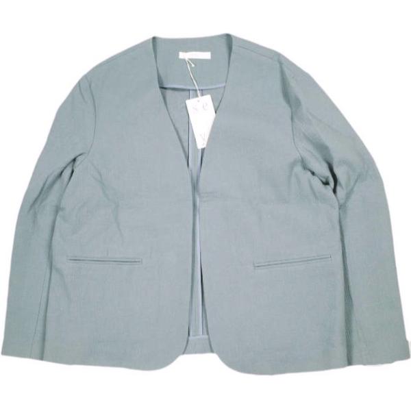 seya セヤ　ノーカラー　ジャケット　春夏 新品 seya. セヤ 20SS COLLARLESS JACKET SASHIKO TRIPLE COTTON