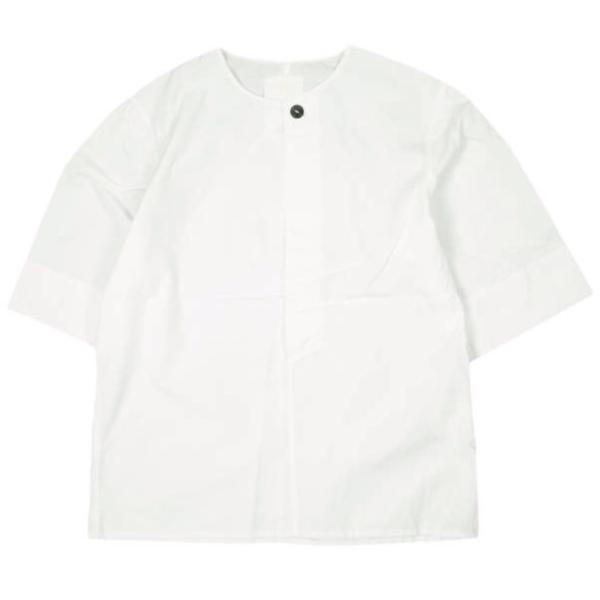 Omar Afridi オマールアフリディ HALF SLEEVES SHIRT HIGH DENSITY COTTON ハーフスリーブシャツ OA-SS20-SHR-106-01 S WHITE 定価51,700円
