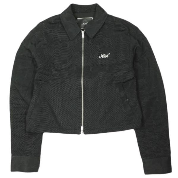 KITH NYC キス 25AW Women Corwin Script Faille Jacket ウィメンズ コーウィン スクリプト ファイユジャケット XS BLACK ジップ ブルゾン