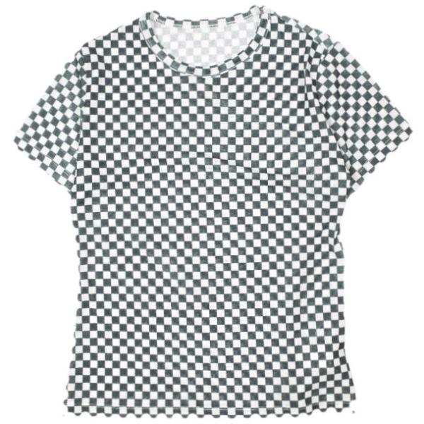 Ray BEAMS レイビームス 22SS チェッカープリントハーフスリーブTシャツ 61-04-2329-370 ONE SIZE BLACK 半袖 トップス g26719