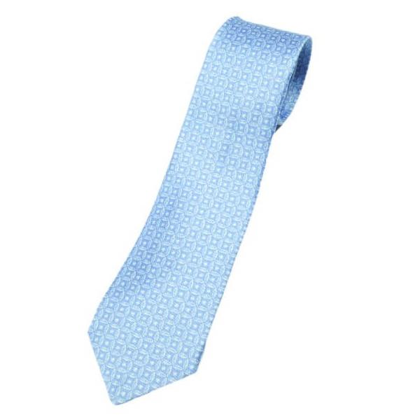 KITON キートン イタリア製 小紋柄プリント シルクリネンネクタイ BLUE g26990